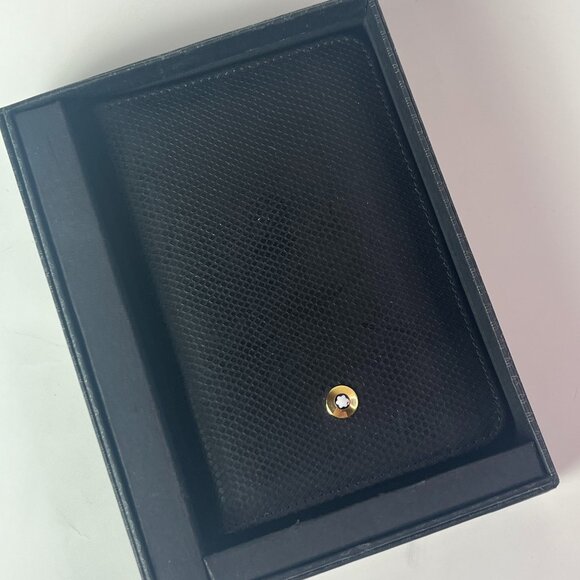 Montblanc Black Leather Card Wallet NIB - Picture 1 of 7